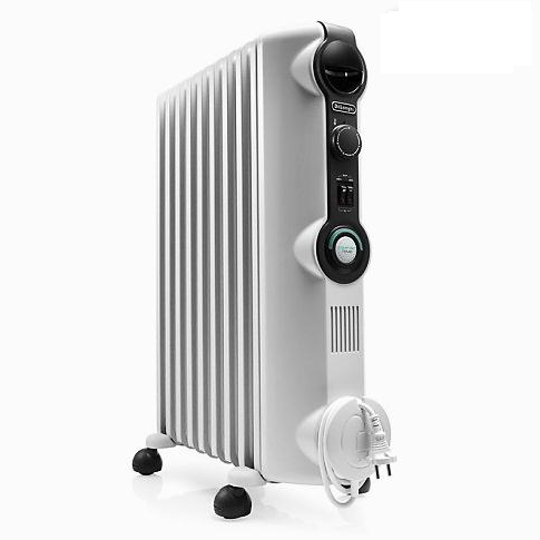 TRRS1225C Delonghi Oil Radiator Heater Comfort Temp 12 Fins Radias 2500W White