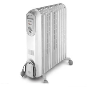 V551225 Delonghi Oil Radiator Heater 12 Fins 2500W White