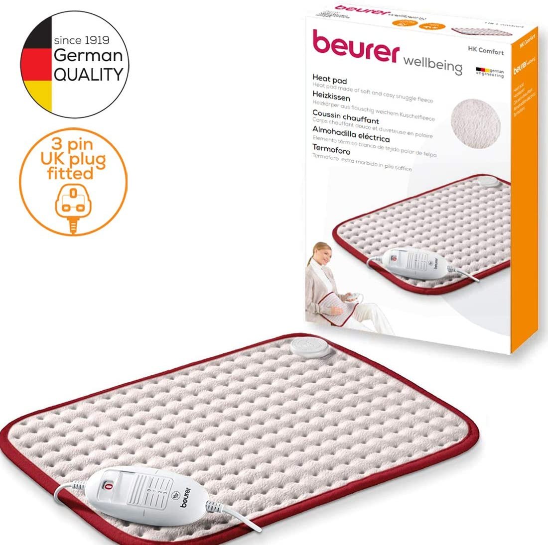 HK Comfort Beurer Electric Heating Pads 44 x 33 cm with 3 Heat level